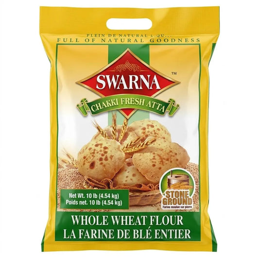 Swarna Chakki Fresh Atta – 100% Whole Wheat Flour (4.54kg) Spice Max Carlow